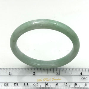 A Grade Pale Green Jadeite Modern Round Solid Bangle – 9mm Width