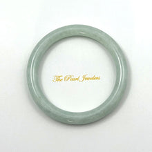 Load image into Gallery viewer, A Grade Pale Green Jadeite Modern Round Solid Bangle – 8mm Width