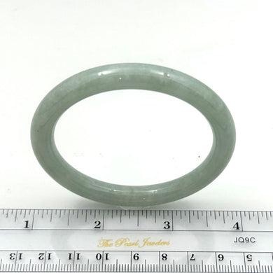 A Grade Pale Green Jadeite Modern Round Solid Bangle – 8mm Width