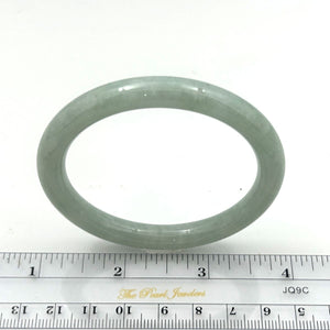 A Grade Pale Green Jadeite Modern Round Solid Bangle – 8mm Width