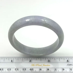 A Grade Pale Lavender Green Jadeite Hand-Carved Cabochon Bangle