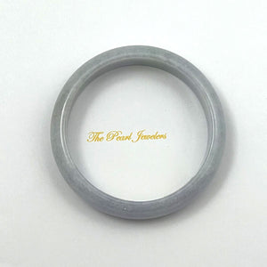 A Grade Pale Lavender Green Jadeite Hand-Carved Cabochon Bangle
