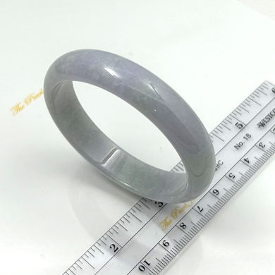 A Grade Pale Lavender Green Jadeite Hand-Carved Cabochon Bangle