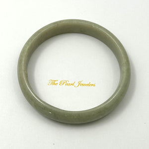 A Grade Sage Green Jadeite Hand-Carved Bangle – 12mm Width