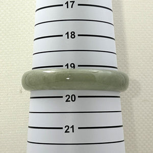A Grade Sage Green Jadeite Modern Round Solid Bangle – 13mm Width
