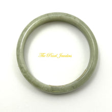 Load image into Gallery viewer, A Grade Sage Green Jadeite Modern Round Solid Bangle – 12mm Width