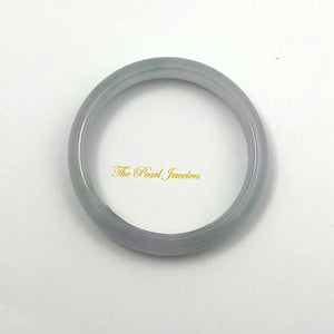 A Grade White-Green Jadeite Hand-Carved Bangle – 12mm Width