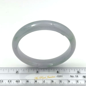 A Grade White-Green Jadeite Hand-Carved Bangle – 12mm Width