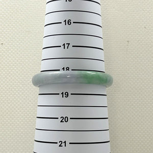 A Grade White-Green Jadeite Hand-Carved Bangle – 10mm Width