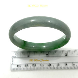 A Grade White-Green Jadeite Hand-Carved Bangle – 10mm Width
