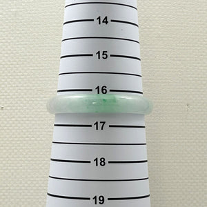 A Grade White-Green Jadeite Hand-Carved Bangle – 10mm Width