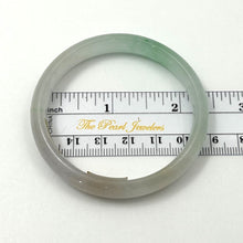 Load image into Gallery viewer, A Grade White-Green Jadeite Hand-Carved Bangle – 10mm Width