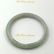 Load image into Gallery viewer, A Grade White-Green Jadeite Hand-Carved Bangle – 9mm Width