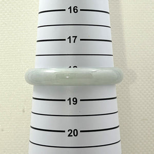 A Grade White Jadeite Modern Round Solid Bangle – 12mm Width