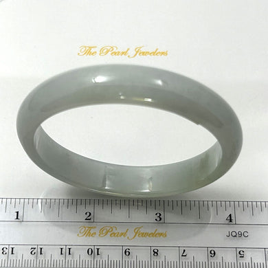 A Grade White Jadeite Modern Round Solid Bangle – 13mm Width