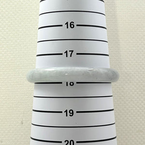 A Grade White Jadeite Modern Round Solid Bangle – 11mm Width