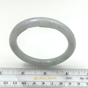 A Grade White Jadeite Modern Round Solid Bangle – 8.7mm Width