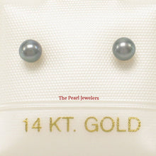 Load image into Gallery viewer, AAA 3–4 mm High Luster Black Cultured Pearl Stud Earrings