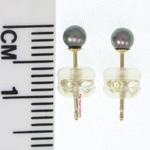 Load image into Gallery viewer, AAA 3–4 mm High Luster Black Cultured Pearl Stud Earrings