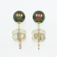 Load image into Gallery viewer, AAA 4.5–5 mm High Luster Black Cultured Pearl Stud Earrings