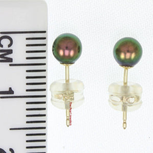 AAA 4.5–5 mm High Luster Black Cultured Pearl Stud Earrings