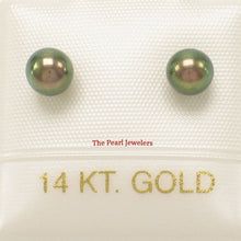Load image into Gallery viewer, AAA 4.5–5 mm High Luster Black Cultured Pearl Stud Earrings