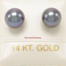 Load image into Gallery viewer, AAA 7–7.5 mm High Luster Black Cultured Pearl Stud Earrings