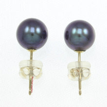Load image into Gallery viewer, AAA 7–7.5 mm High Luster Black Cultured Pearl Stud Earrings