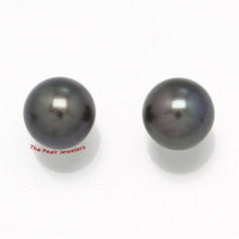 Load image into Gallery viewer, AAA 7.5–8 mm High Luster Black Cultured Pearl Stud Earrings