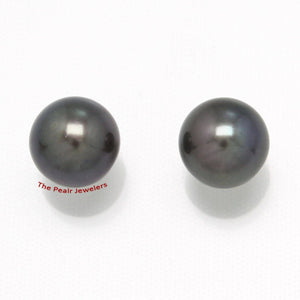 AAA 7.5–8 mm High Luster Black Cultured Pearl Stud Earrings