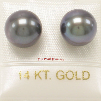 AAA 8.5–9 mm High Luster Black Cultured Pearl Stud Earrings