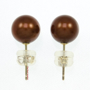 AAA 7.5–8 mm High Luster Chocolate Cultured Pearl Stud Earrings