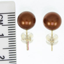 Load image into Gallery viewer, AAA 7.5–8 mm High Luster Chocolate Cultured Pearl Stud Earrings