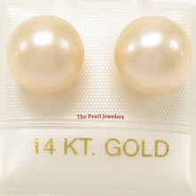 Load image into Gallery viewer, AAA High Luster Peach Pearl Stud Earrings