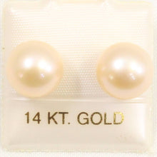 Load image into Gallery viewer, AAA High Luster Peach Pearl Stud Earrings