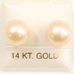 AAA High Luster Peach Pearl Stud Earrings