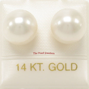 AAA High Luster White Pearl Stud Earrings