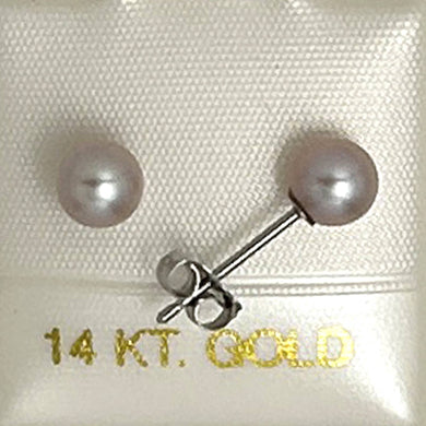 AAA 4.5–5 mm High Luster Lavender Cultured Pearl Stud Earrings