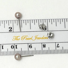 Load image into Gallery viewer, AAA 4.5–5 mm High Luster Lavender Cultured Pearl Stud Earrings