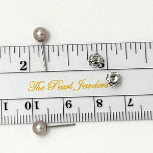 AAA 4.5–5 mm High Luster Lavender Cultured Pearl Stud Earrings