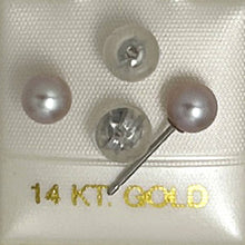 Load image into Gallery viewer, AAA 4.5–5 mm High Luster Lavender Cultured Pearl Stud Earrings