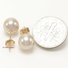 Load image into Gallery viewer, AAA 8–8.5 mm High Luster Lavender Cultured Pearl Stud Earrings