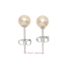 Load image into Gallery viewer, 14kw Gold AAA 4–5 mm High Luster Peach Cultured Pearl Stud Earrings
