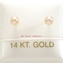 Load image into Gallery viewer, AAA 3.5 mm High Luster Peach Cultured Pearl Stud Earrings