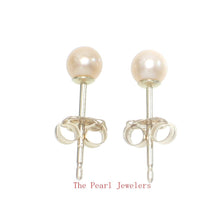 Load image into Gallery viewer, AAA 3.5 mm High Luster Peach Cultured Pearl Stud Earrings