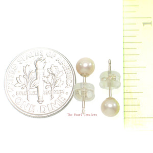 AAA 4–5 mm High Luster Peach Cultured Pearl Stud Earrings