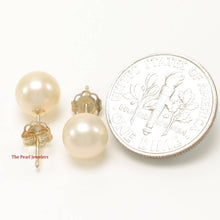 Load image into Gallery viewer, AAA 7–7.5 mm High Luster Peach Cultured Pearl Stud Earrings