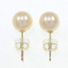 Load image into Gallery viewer, AAA 7–7.5 mm High Luster Peach Cultured Pearl Stud Earrings