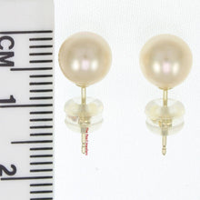 Load image into Gallery viewer, AAA 7–7.5 mm High Luster Peach Cultured Pearl Stud Earrings