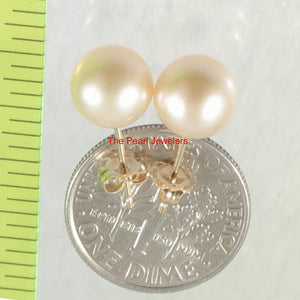 AAA 7.5–8 mm High Luster Peach Cultured Pearl Stud Earrings